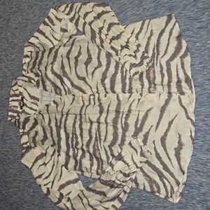 PAIGE Women's Renay Button Up Blouse Gardenia/Rose Taupe Size L